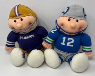 Vintage Kamar NFL Seattle Seahawks & WA Huskies Stuffed Dolls