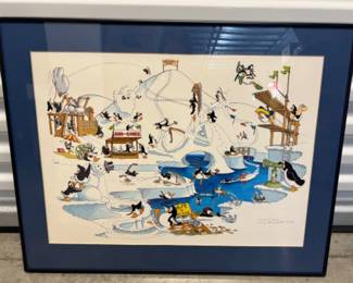 	S/N Penguin Resort Art Print by Robert Marble 455/750