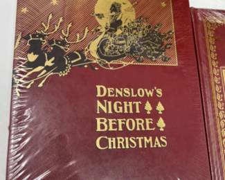 NIB EASTON Leather Cover Books - Night Before Christmas + 12 Days
