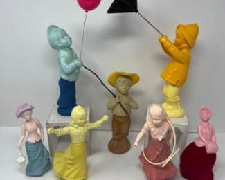 7 Vintage Collectible AVON Figure Cologne Bottles