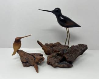 Vintage Western Woodcrafts Bird Art Decor Pair