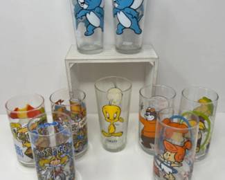 Vintage Novelty Cartoon Glasses - Muppets, Flintstones & More
