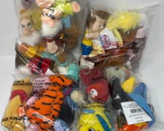 NIB DISNEY Character Bean Bag Plush Sets 2 