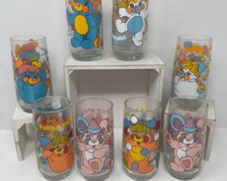 (8) Vintage 1980s Popples Glasses