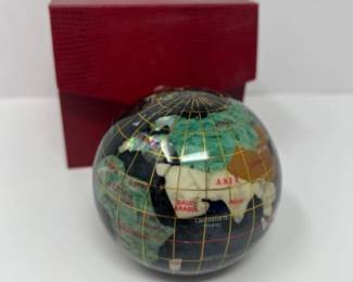 2.5" Gemstone World Globe Paperweight