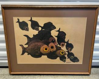 Vintage Framed "The Sea Folk" by Elton Bennett Print