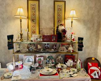Spode Christmas Table as you enter the front door of the Estate Sale