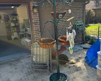 Cast Iron 2 Brand New 12 Hanging Plant Arms with Metal hanging basket 6 