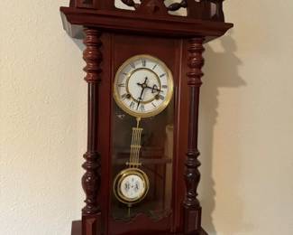 2 Working Wooden Vintage Wall Clock with pendulum