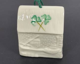 Belleek Porcelain " Clegg Boathouse" Bell/ Ornament
