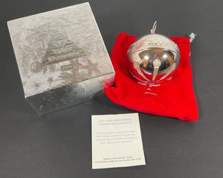 2000 Wallace Silver Sleigh Bell Ornament