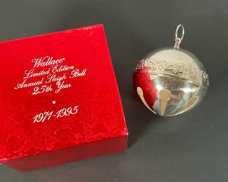1995 Wallace Silver Sleigh Bell Ornament