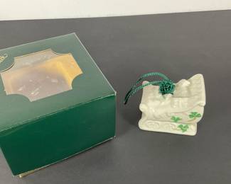 Belleek Porcelain 'Sleigh Bell" Ornament