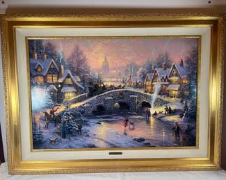 Signed Thomas Kinkade - "Spirit of Christmas" - 33 x 45"