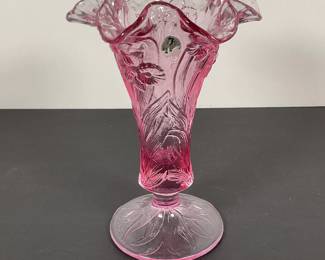 Fenton Pink Glass Vase