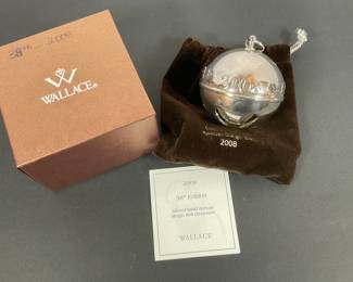 2008 Wallace Silver Sleigh Bell Ornament