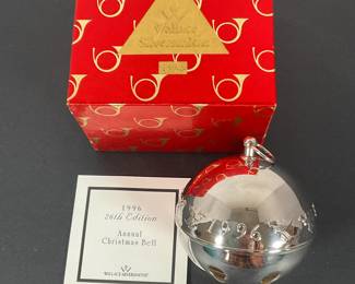 1996 Wallace Silver Sleigh Bell Ornament