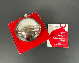 1987 Wallace Silver Sleigh Bell Ornament