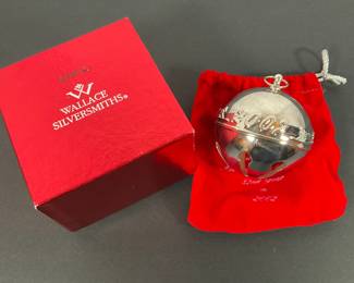 2002 Wallace Silver Sleigh Bell Ornament