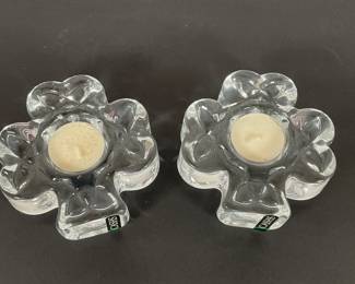 Cash Irish Crystal Tea Lite Shamrock