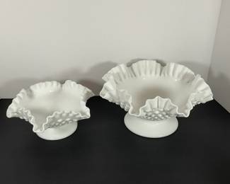 Fenton Milk Glass / Hobnail Bowls