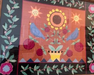 Tons of antique Needlepoint, hand crafted