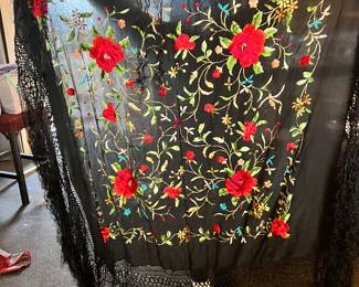 Beautiful Silk Embroidered Shaw