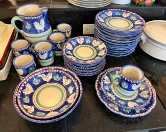 Solimene Vietri Italy Chicken Set