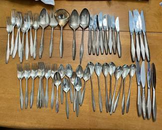 53 Piece Gio Ponti Designed 1958 Reed & Barton “Diamond” Sterling Flatware