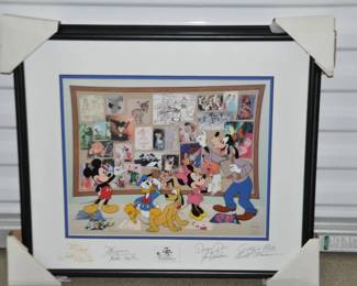 Great Gift Alert!  Disney's Limited Edition Sericel "Fab. Five Story Session" is Signed by the Voices of Donald Duck, Mickey Mouse, Minnie Mouse, Daisy & Pluto, Comes with COA & Original Box 23" x 20", ($950).