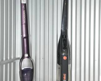 Electrolux ERGORAPIDO 2 in 1 Lithium Cordless Vacuum with Charger ($75) Shown with a Hoover Taskvac Cordless 18v Ch20110 Lithium Battery with Powered Brush Roll and Windtunnel Technology ($35)