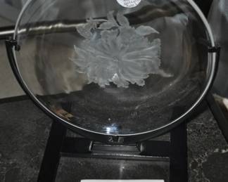 Vintage Lalique 8” Intaglio Plate with the Original Black Metal Stand ($75)