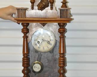 Stunning Antique Junghaus Regulator Walnut Wall Clock Sold "As Is" 10"W x 27" x 7.5"D, ($50)