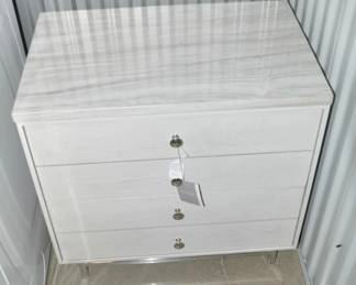 Top View of the Gorgeous Stone Top on the NEW Universal Paradox 4 Drawer Nightstand!