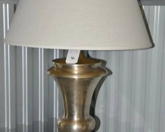 Trophy Table Lamp 31"H With a Linen Style Cream Shade, ($85)
