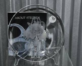 Steuben Makes a Fantastic Gift and is Equally Wonderful in Your Home Collection!  This Vintage Steuben 8.5" H Plate with Etched Orchid is Absolutely a Treasure. 8.5" ($60)