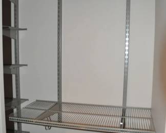 Also Available are the Components for Hanging Clothes Sections in Your Closet Using the Organized Living FreedomRail Ventilated Shelf System. Ventilated Shelves are Nickel Color, Made From Epoxy Coated Steel and are Made in the USA. 5 of the 48"Rods, 4 of the 36" Rods, 3 of the 30" Rods and 2 of the 24" Rods.