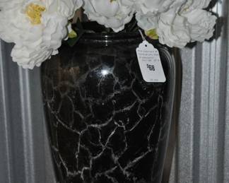 Wonderful Mid Century 15" Scheurich Keramik Black with Grey Swirl West German Ceramic Vase ($68)