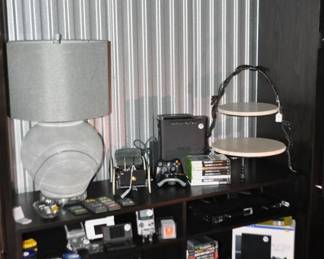 Center Media Unit Open and Filled with Great Home Decor and Many Gaming Systems and Games!