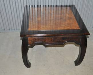 Vintage Ethan Allen Burl Elm Oriental Style Over Sized Side Table,  28"w x 24"h x 28"d, $275