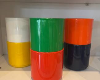 Vintage Ingrid Chicago Stackable Plastic Cups, set of 6