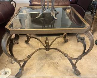 Metal  and glass end table