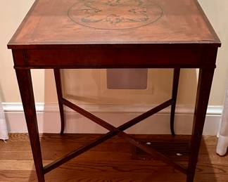 Antique French Side Table, Hand Painted