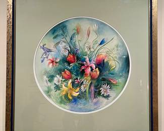 Iris Watercolor, Signed G. Deagalis 07