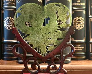 Carved Jade Dragon on Stand