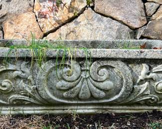 (2) Cement with Fleur dis Lis Design