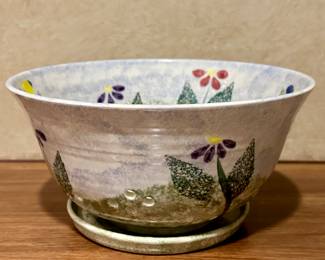 Art Pottery Strainer with Underplate