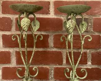 Painted Metal Candlesticks
