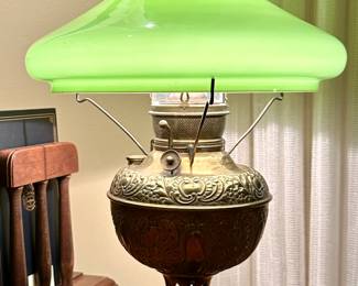 Antique Brass Lamp "The Non-Explosive Lamp"