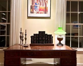 Antique Desk with Leather Top